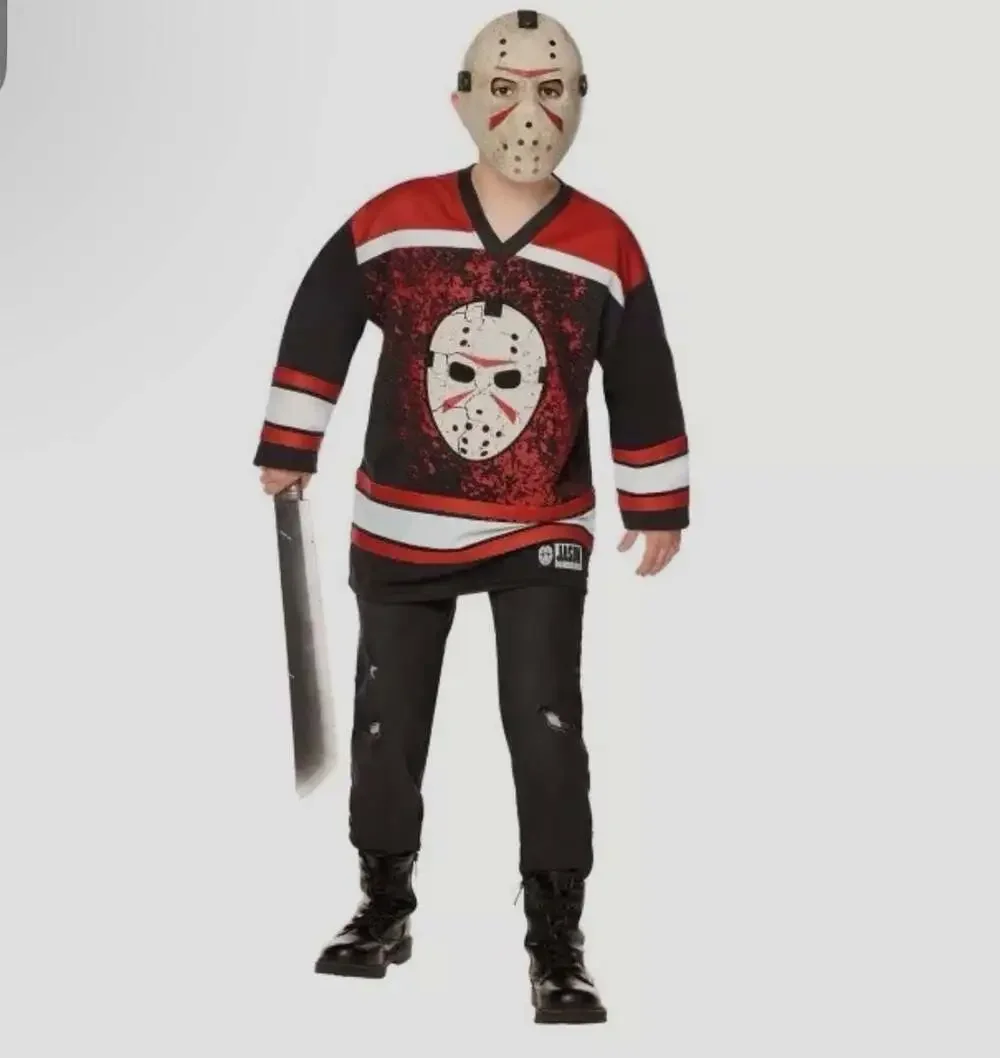 Kids Jason Voorhees Jersey and Mask Costume Kit - Friday the 13th -